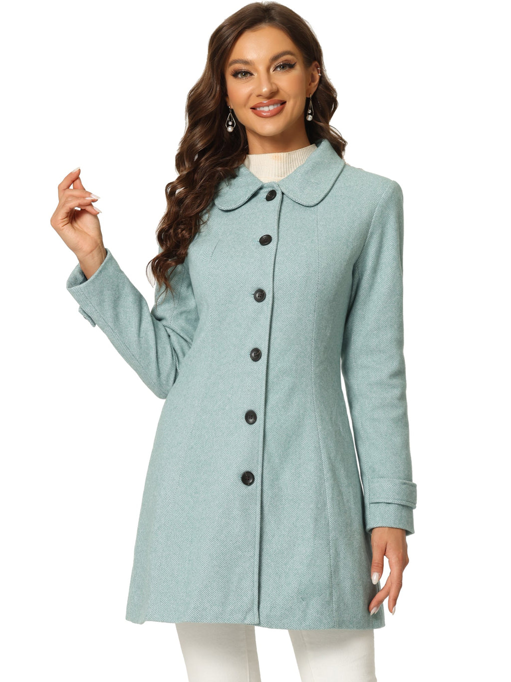 Slim-Profile Striped Overcoat