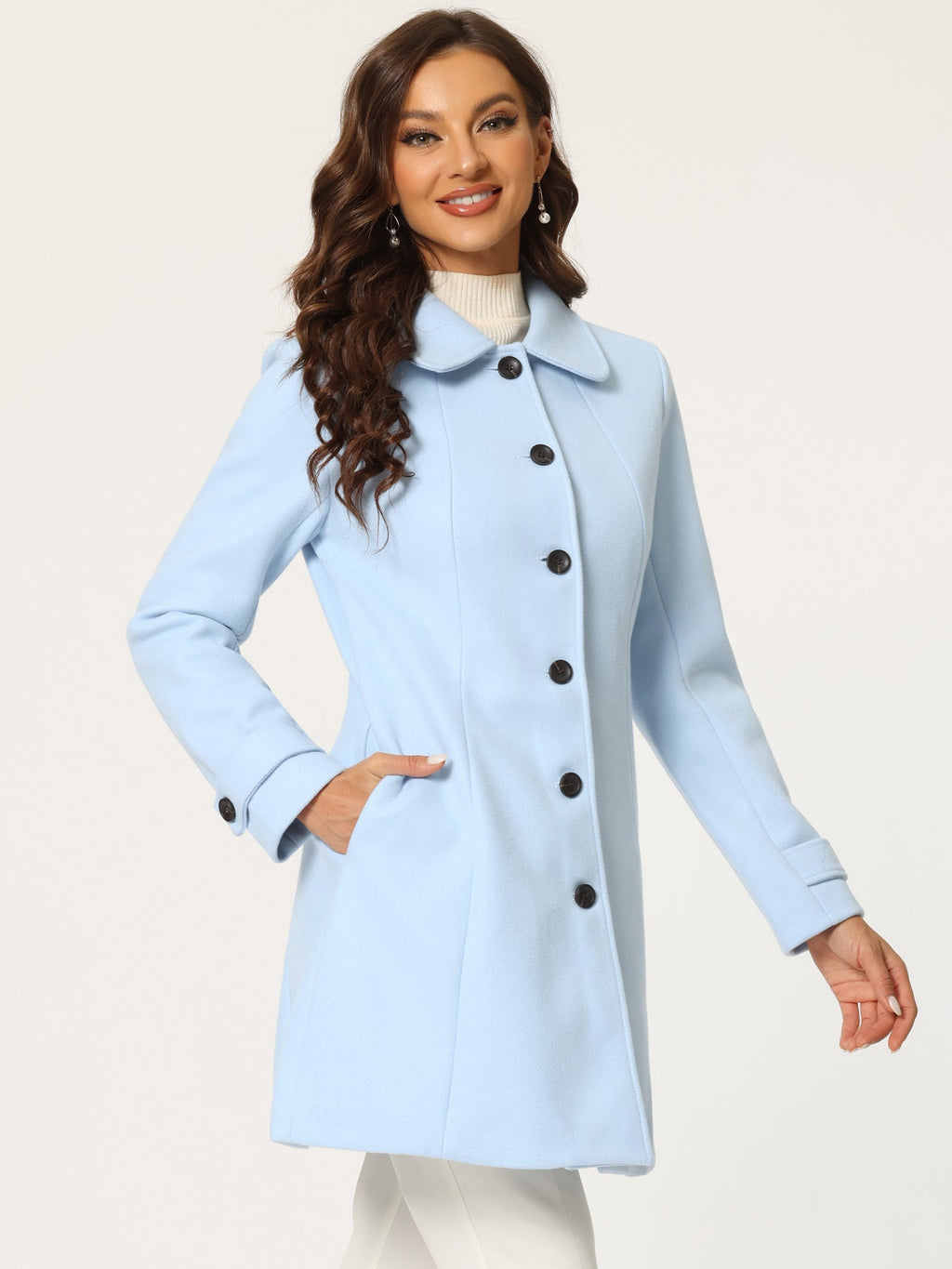 Slim-Profile Striped Overcoat