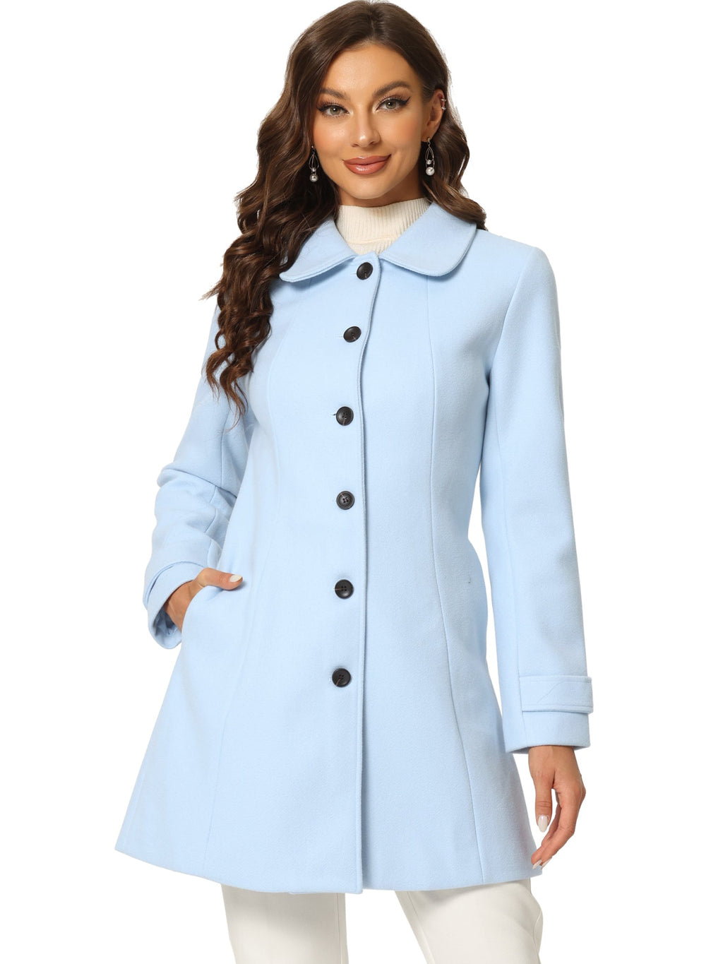 Slim-Profile Striped Overcoat