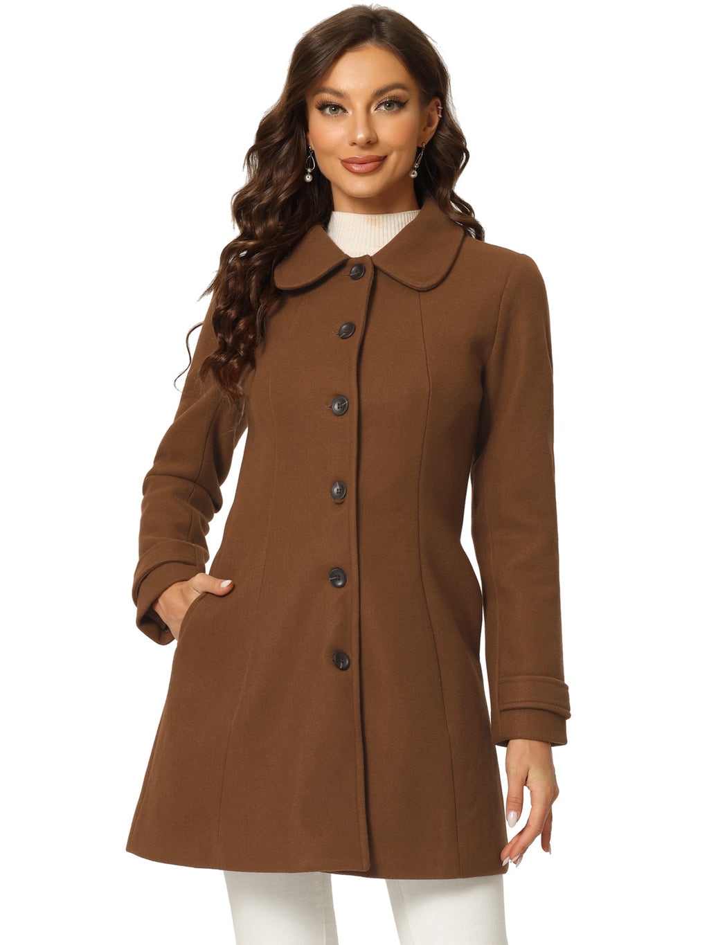 Slim-Profile Striped Overcoat