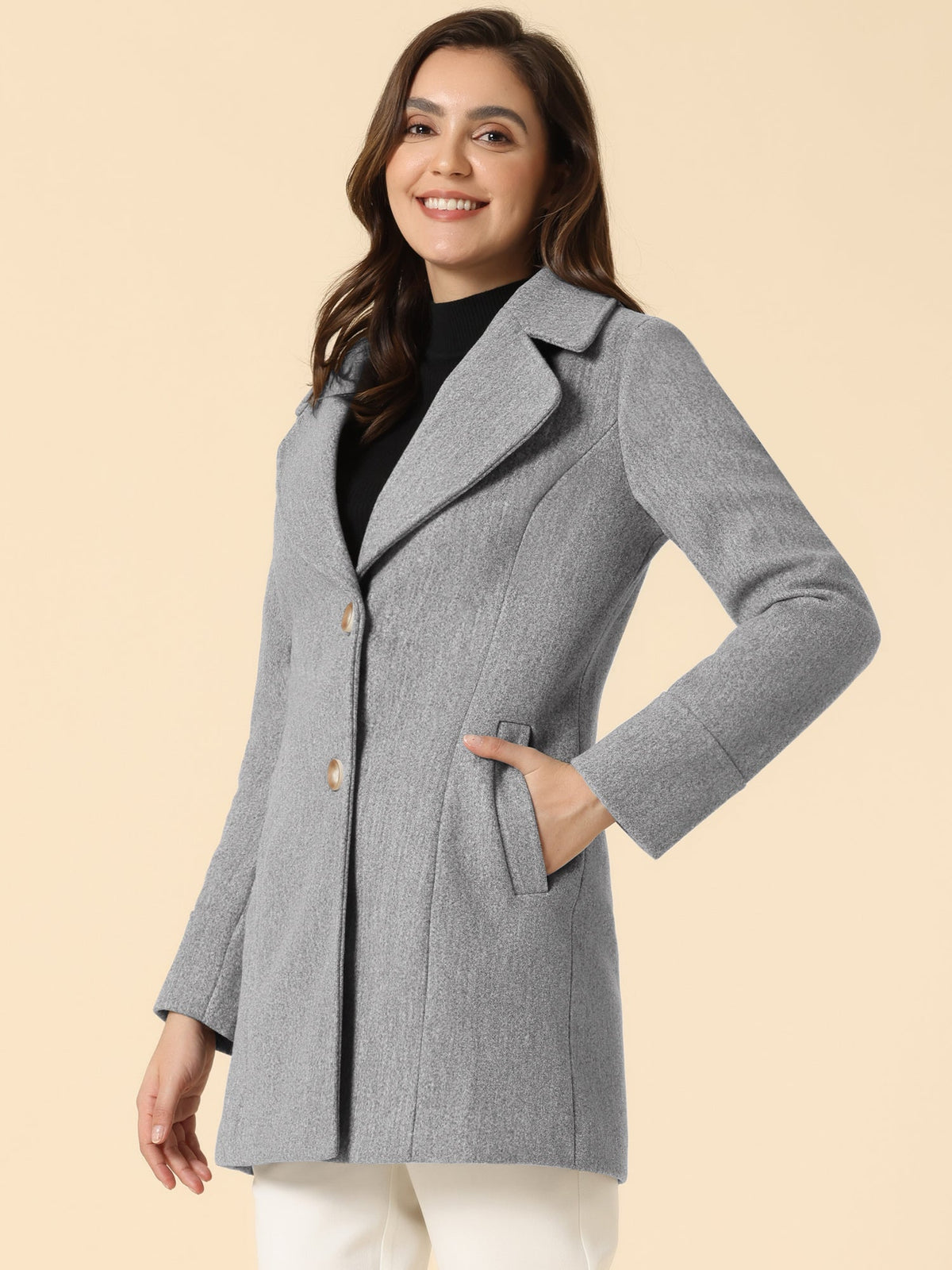 Curved Waist Vent Overcoat
