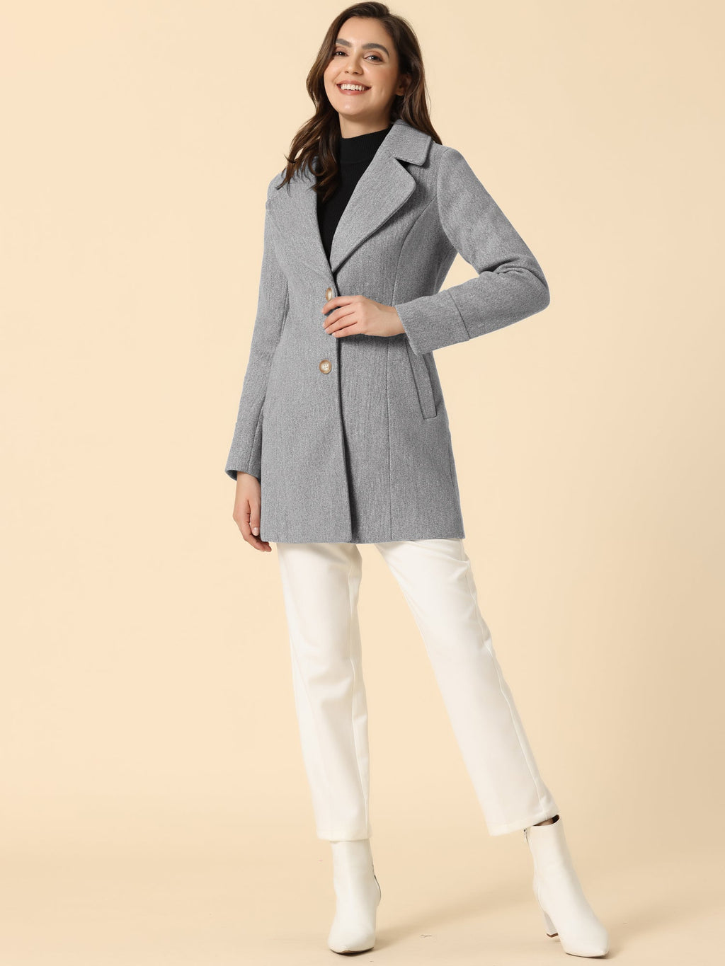 Curved Waist Vent Overcoat