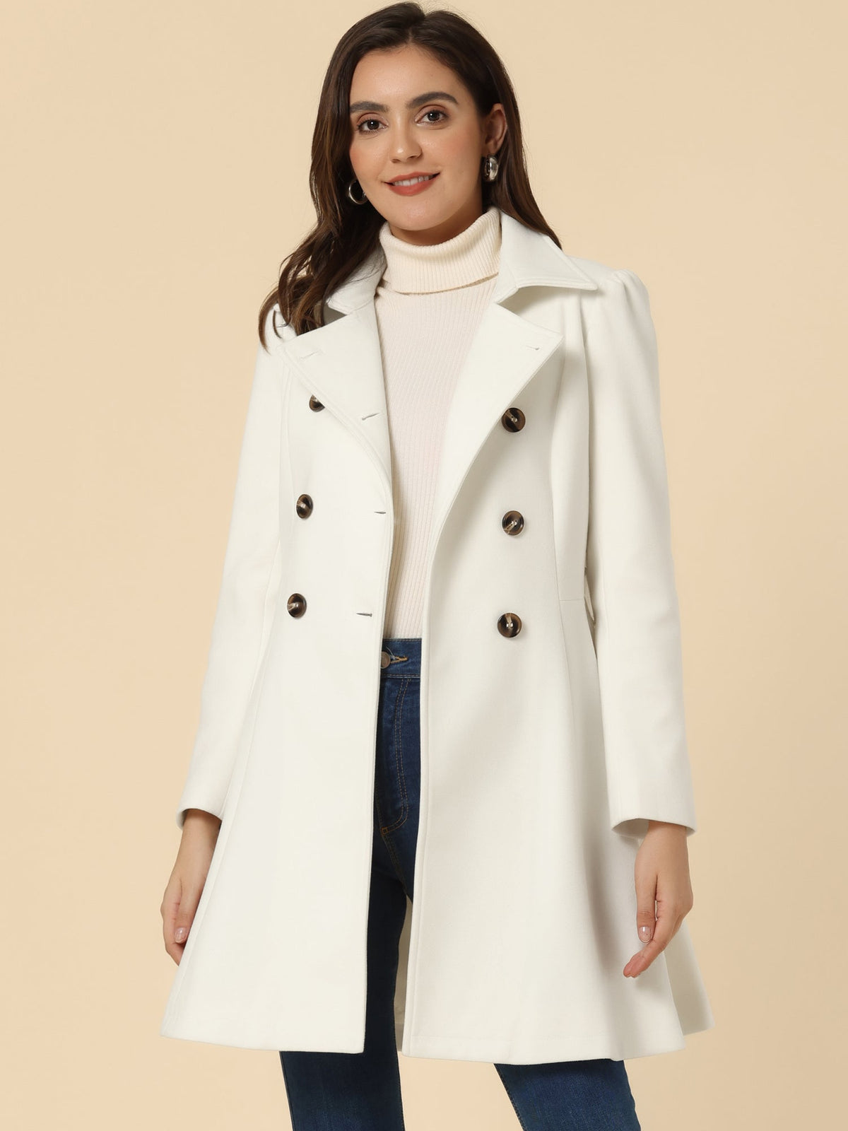 Turn-Down Silky Long Trench