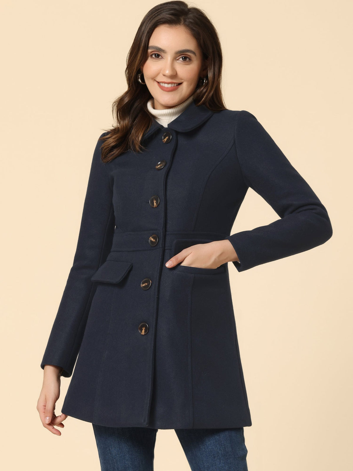 Lightweight Faux Fur Knee-Length Coat