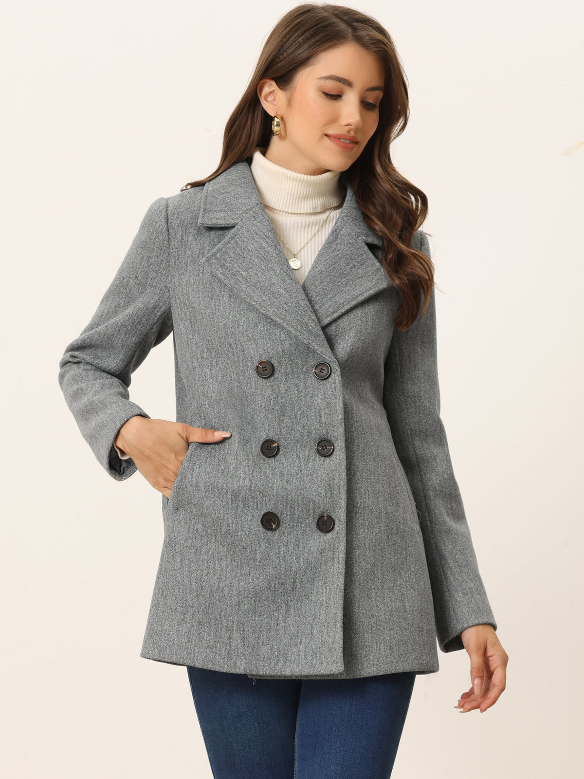 Acrylic Double-Breasted Car Coat
