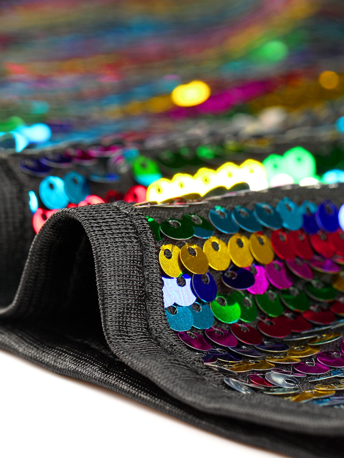 Metallic Sequin Stand Collar Blouse