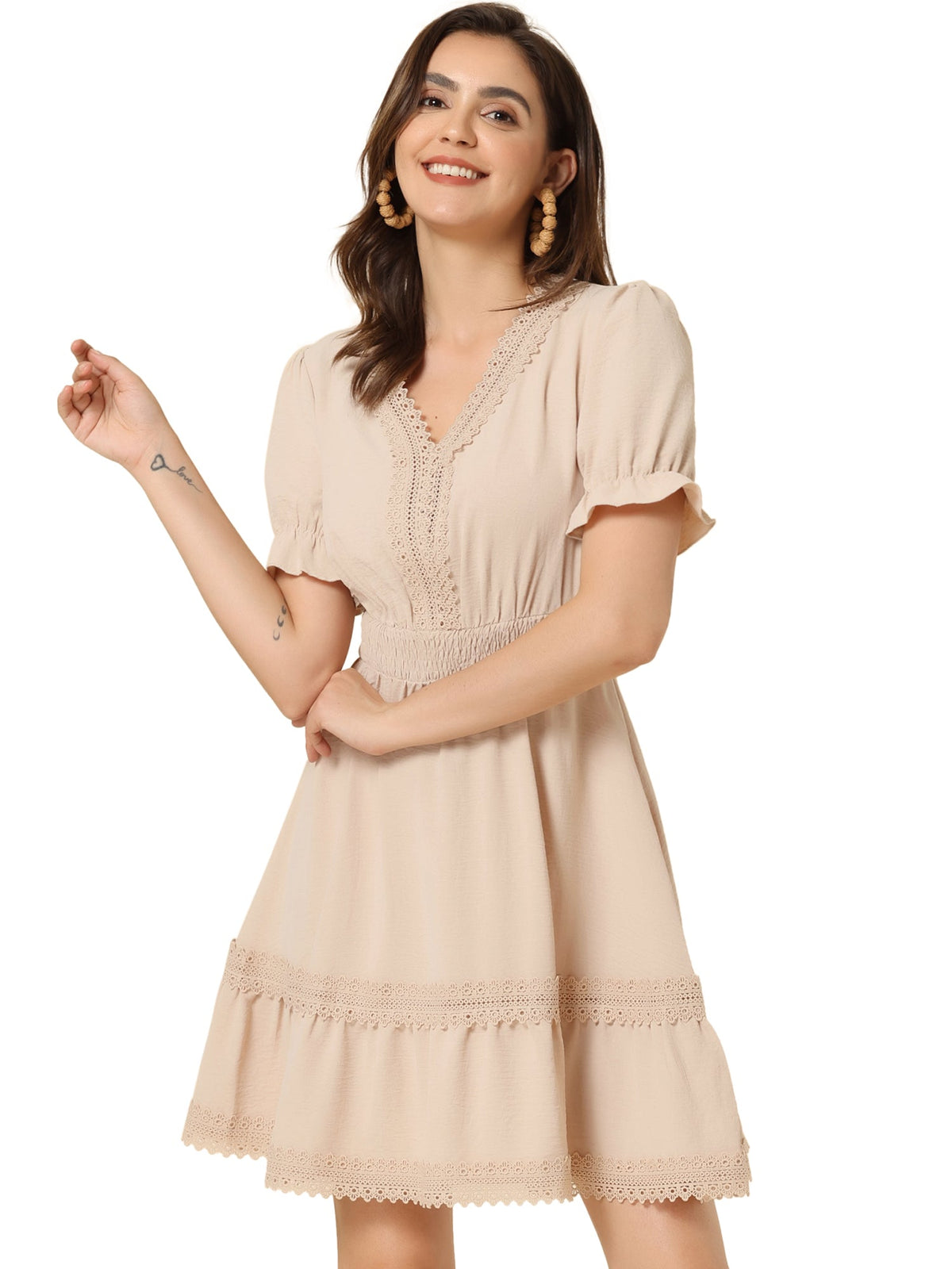 Crochet Lace Pleated Dress