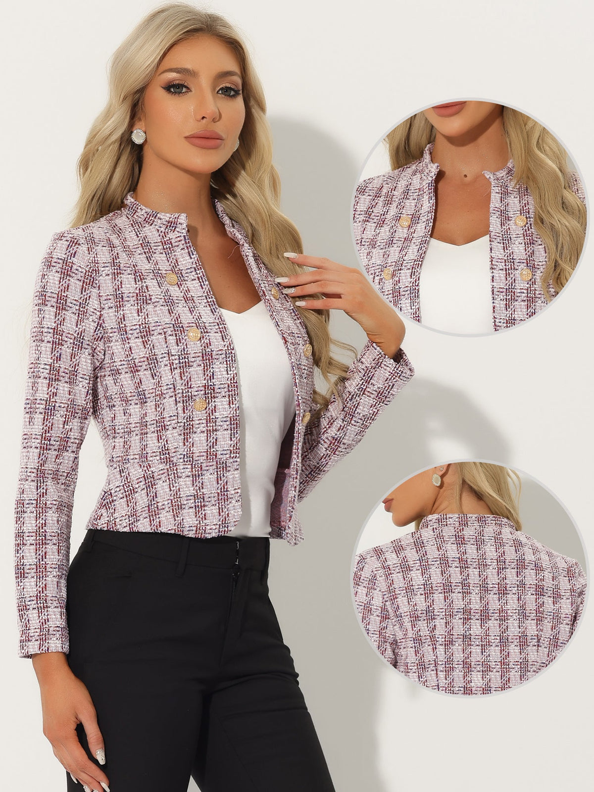 Cotton-Soft Plaid Blazer