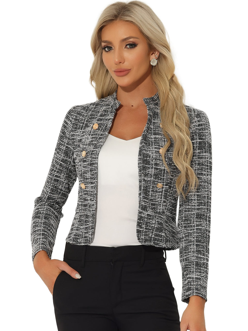Cotton-Soft Plaid Blazer