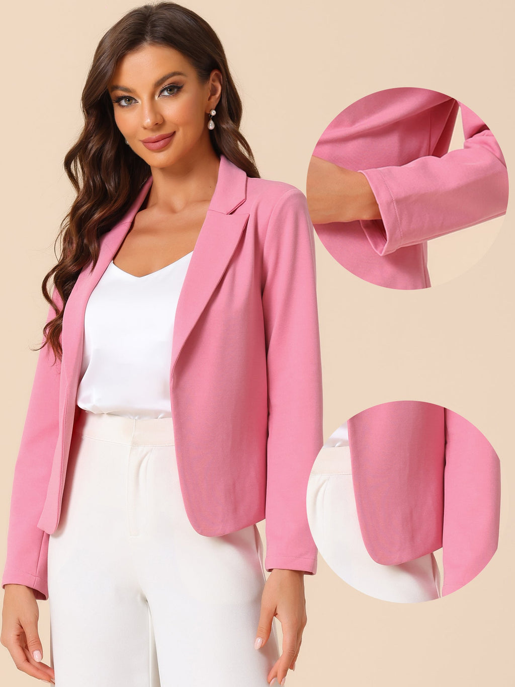 Solid Polyester Work Blazer