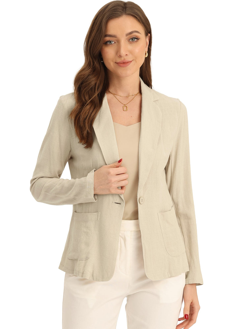 Fluid-Drape Solid Blazer