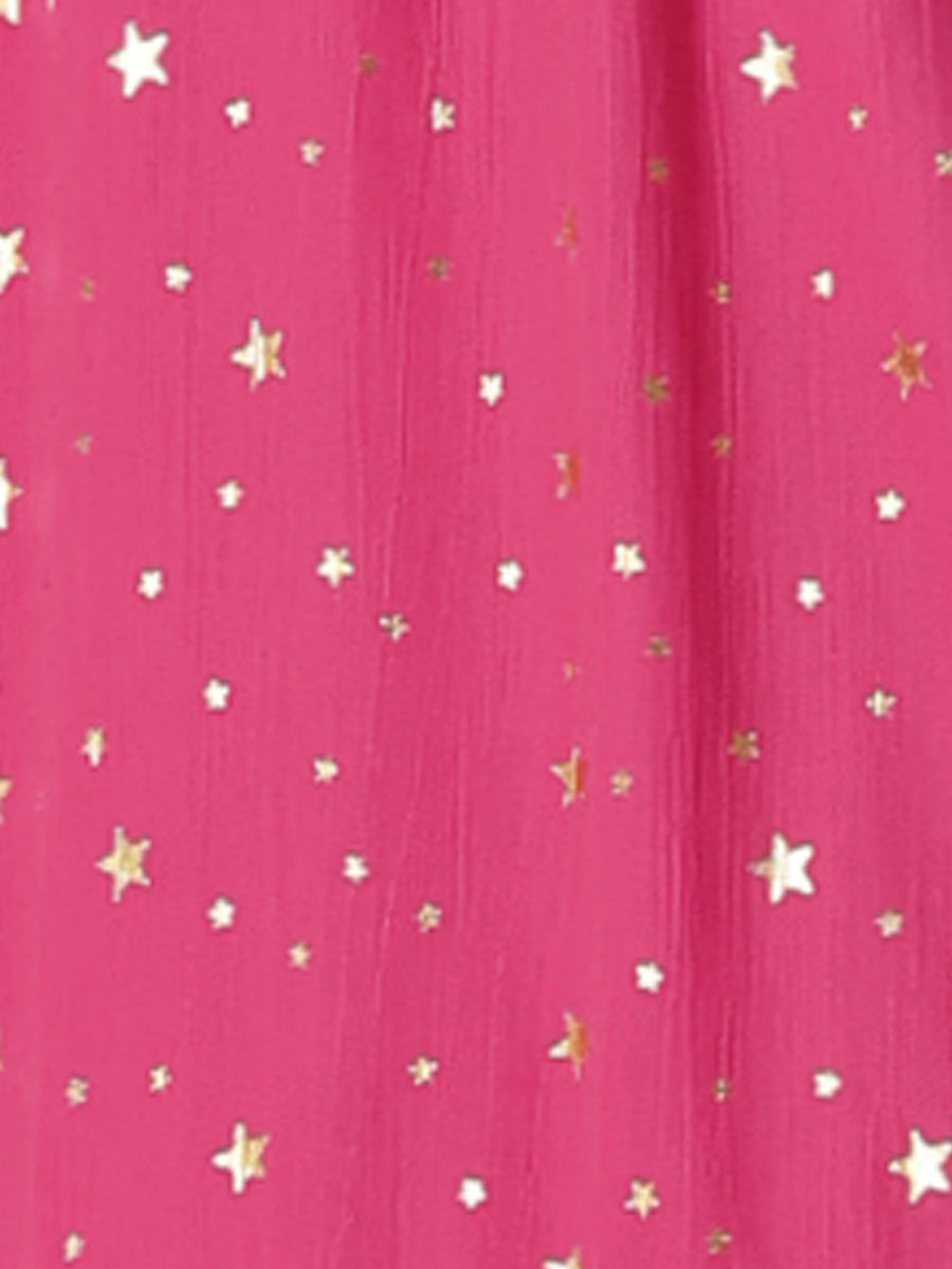Star Print Sleeveless A-Line Dress