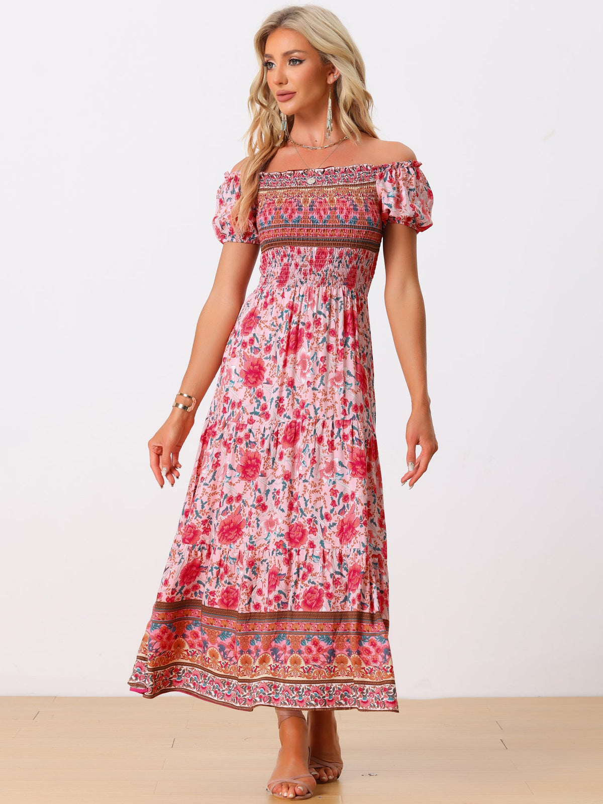 Mid-Length Short-Sleeve Dress
