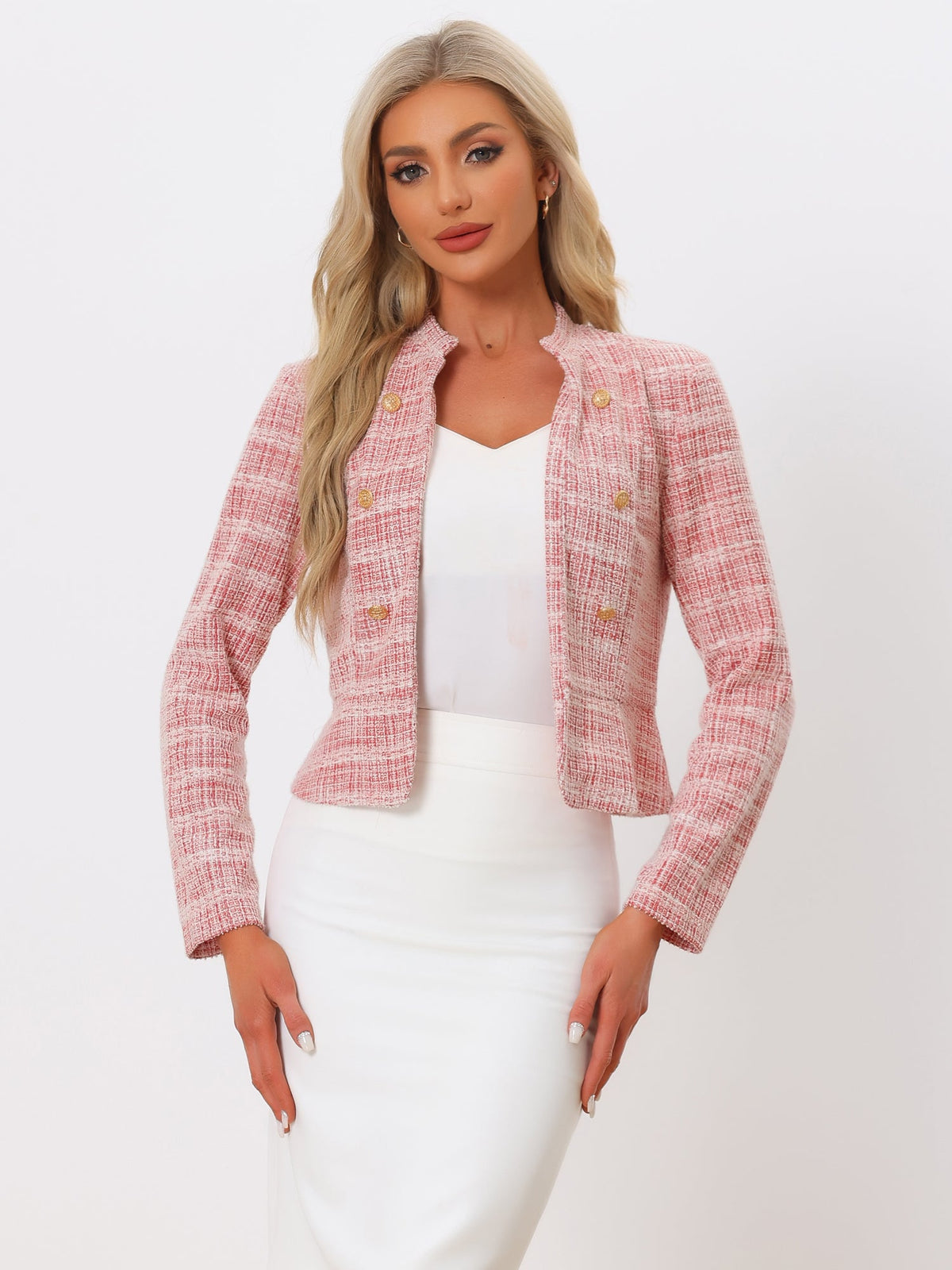 Cotton-Soft Plaid Blazer