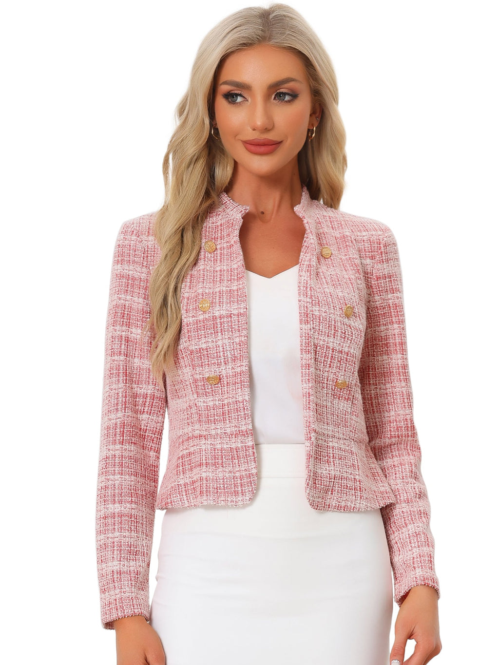 Cotton-Soft Plaid Blazer