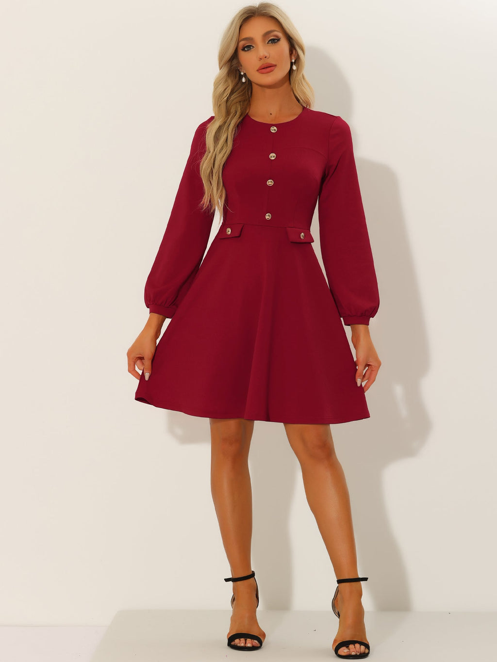 Contrast Color A-Line Dress
