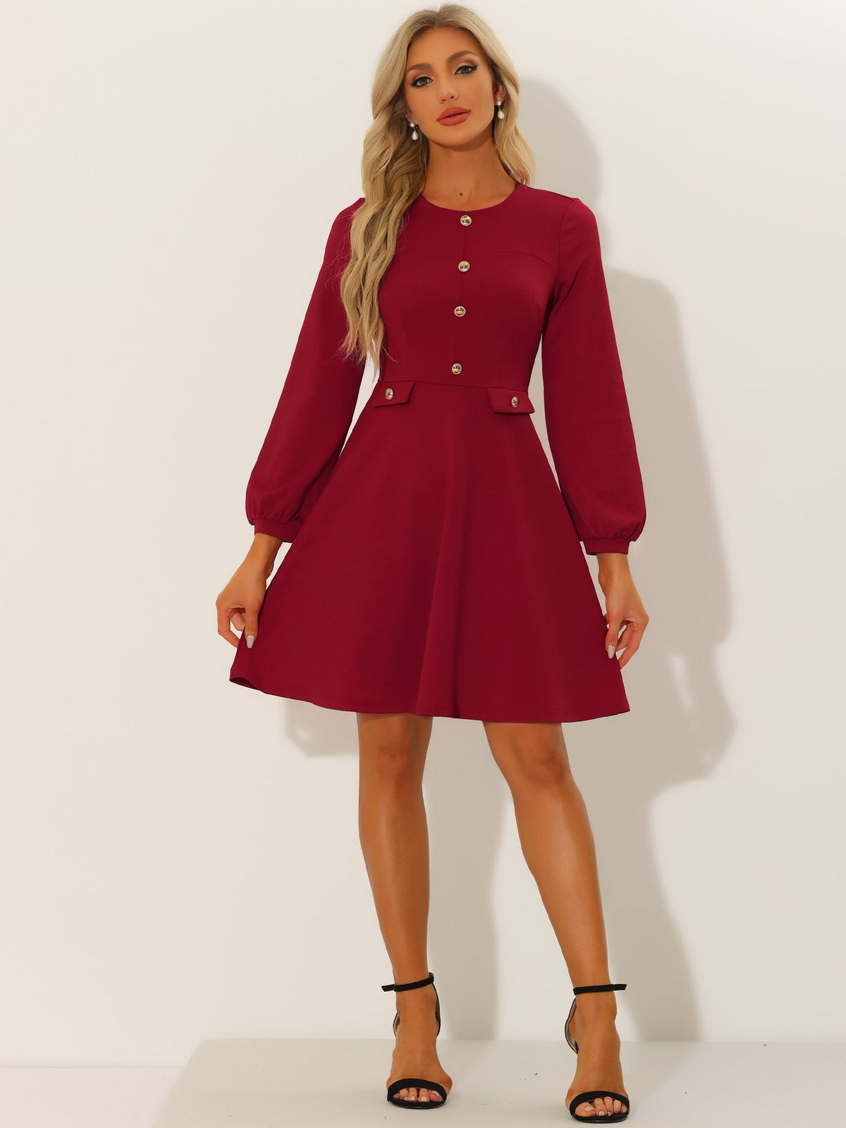 Contrast Color A-Line Dress