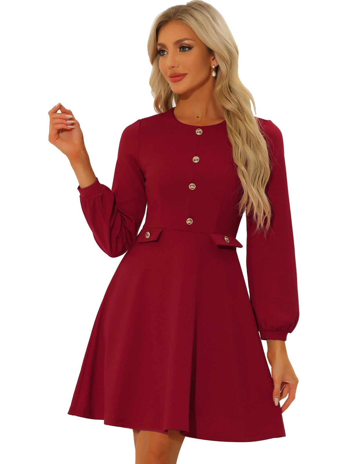Contrast Color A-Line Dress