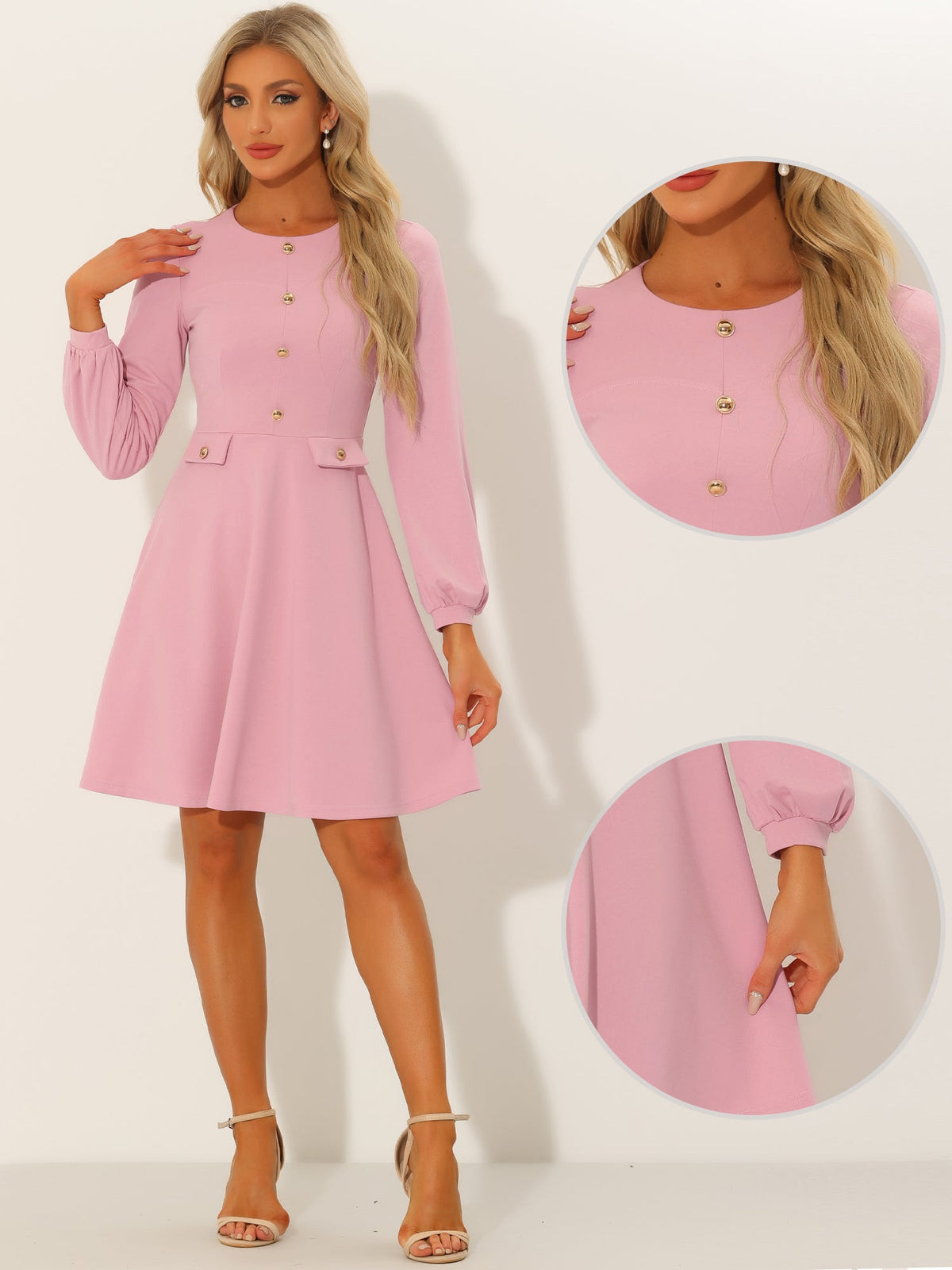 Contrast Color A-Line Dress