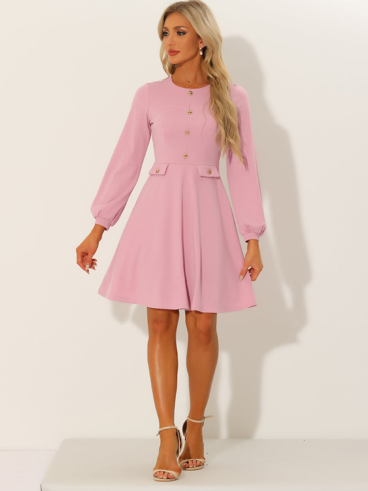 Contrast Color A-Line Dress