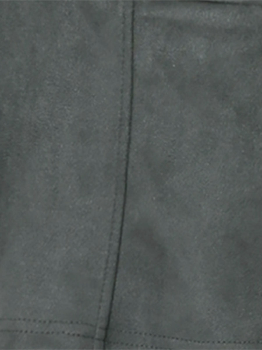 Stretch Solid Faux Suede Blazer
