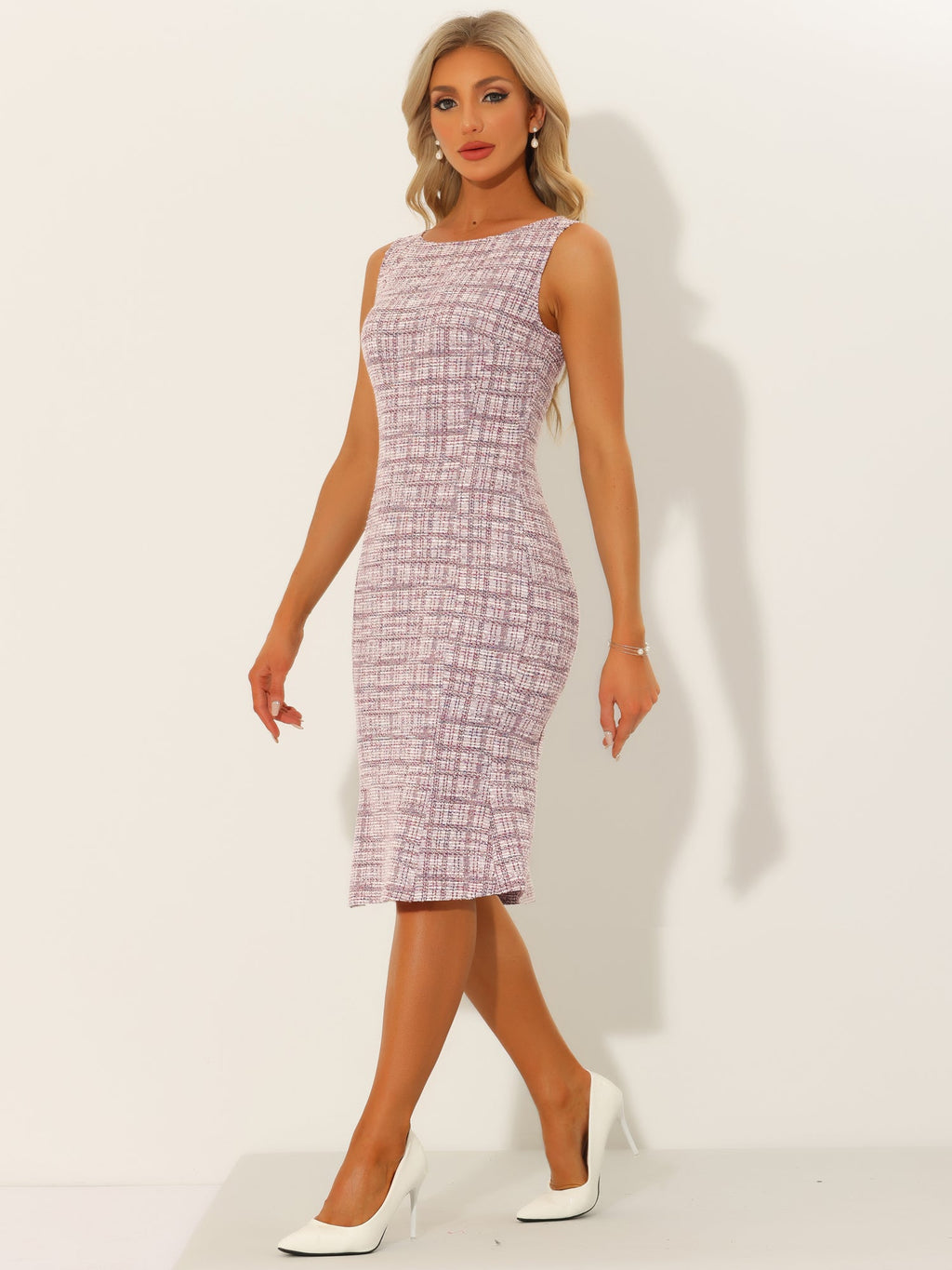 Plaid Bodycon Sleeveless Dress