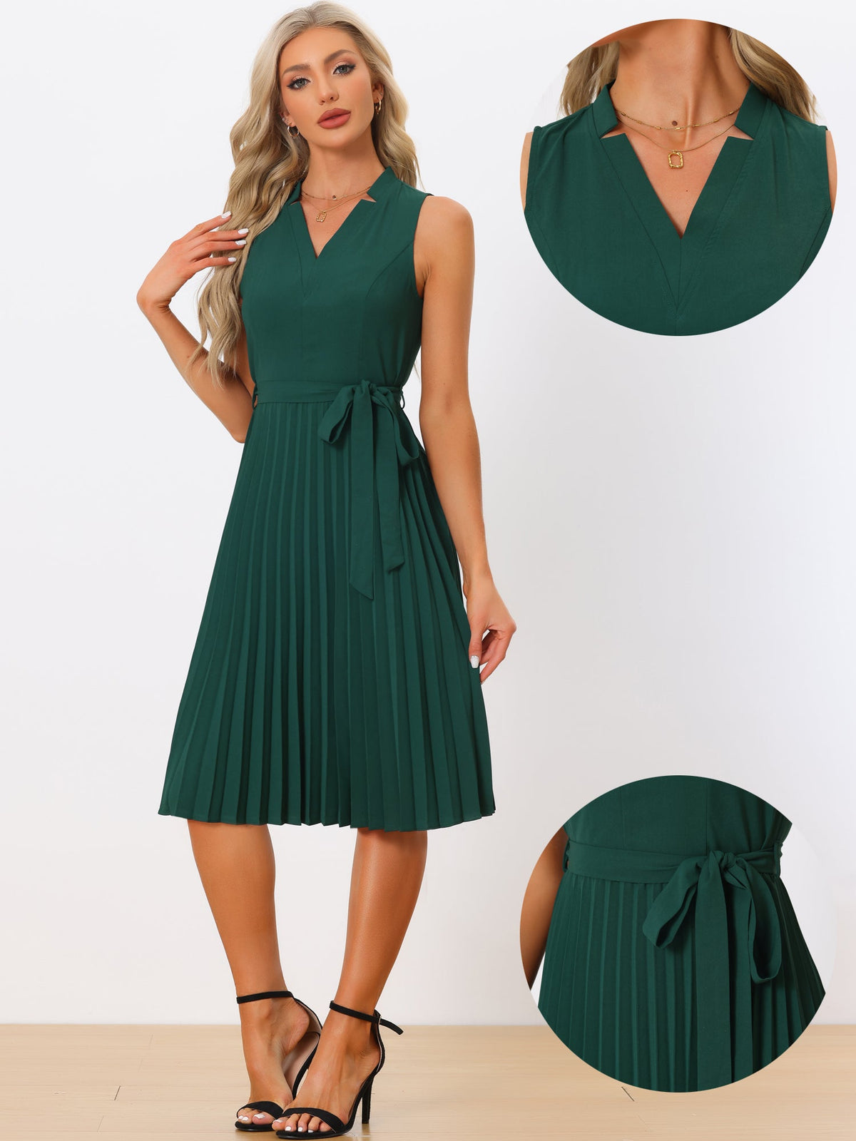 Knee-Length Solid Casual Dress