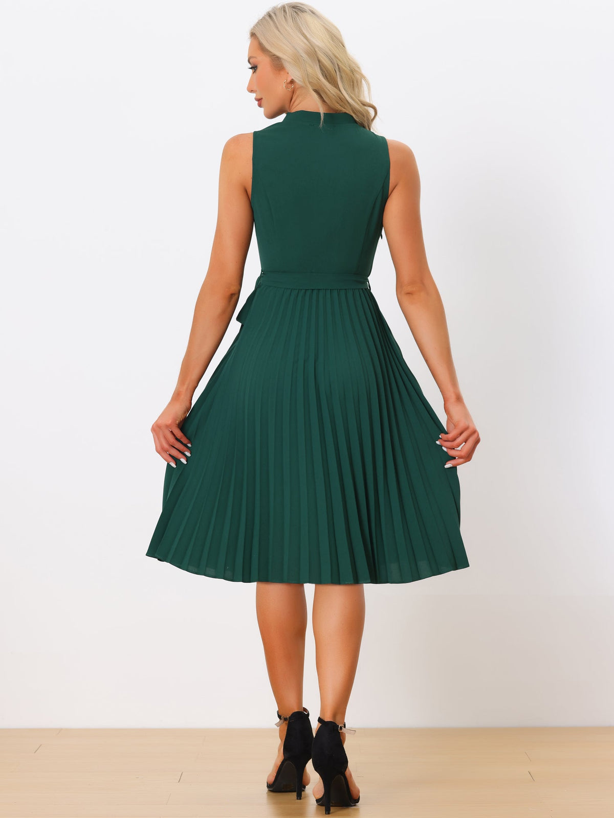 Knee-Length Solid Casual Dress