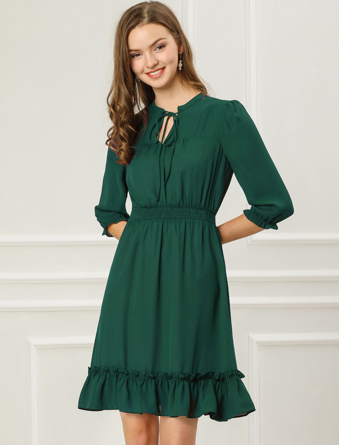 Smocked Layered Ruffle Dress