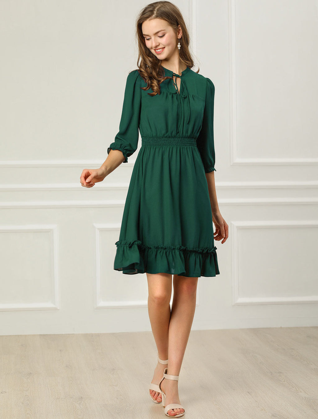 Smocked Layered Ruffle Dress
