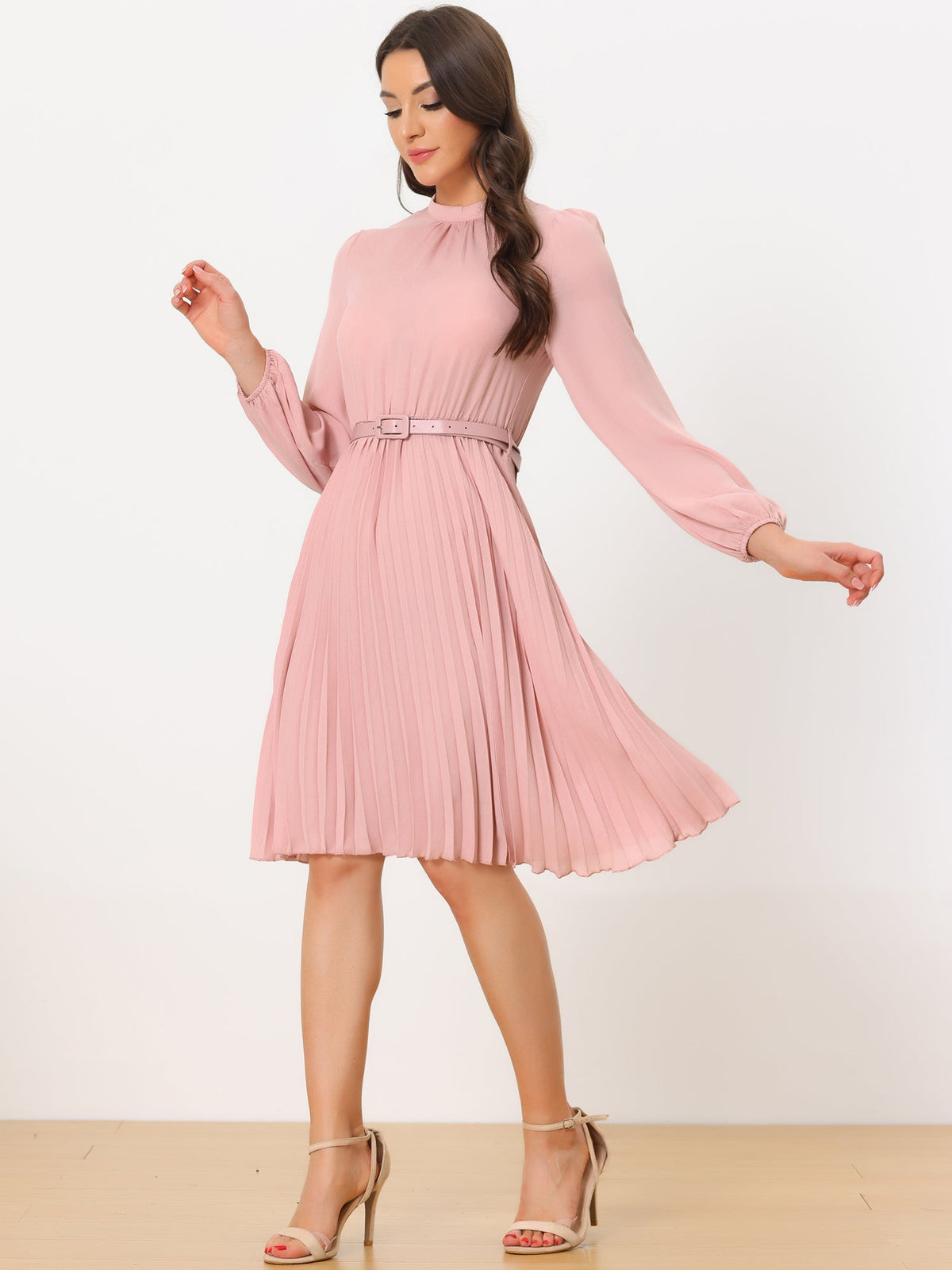 Solid Long-Sleeve Shirt Dress
