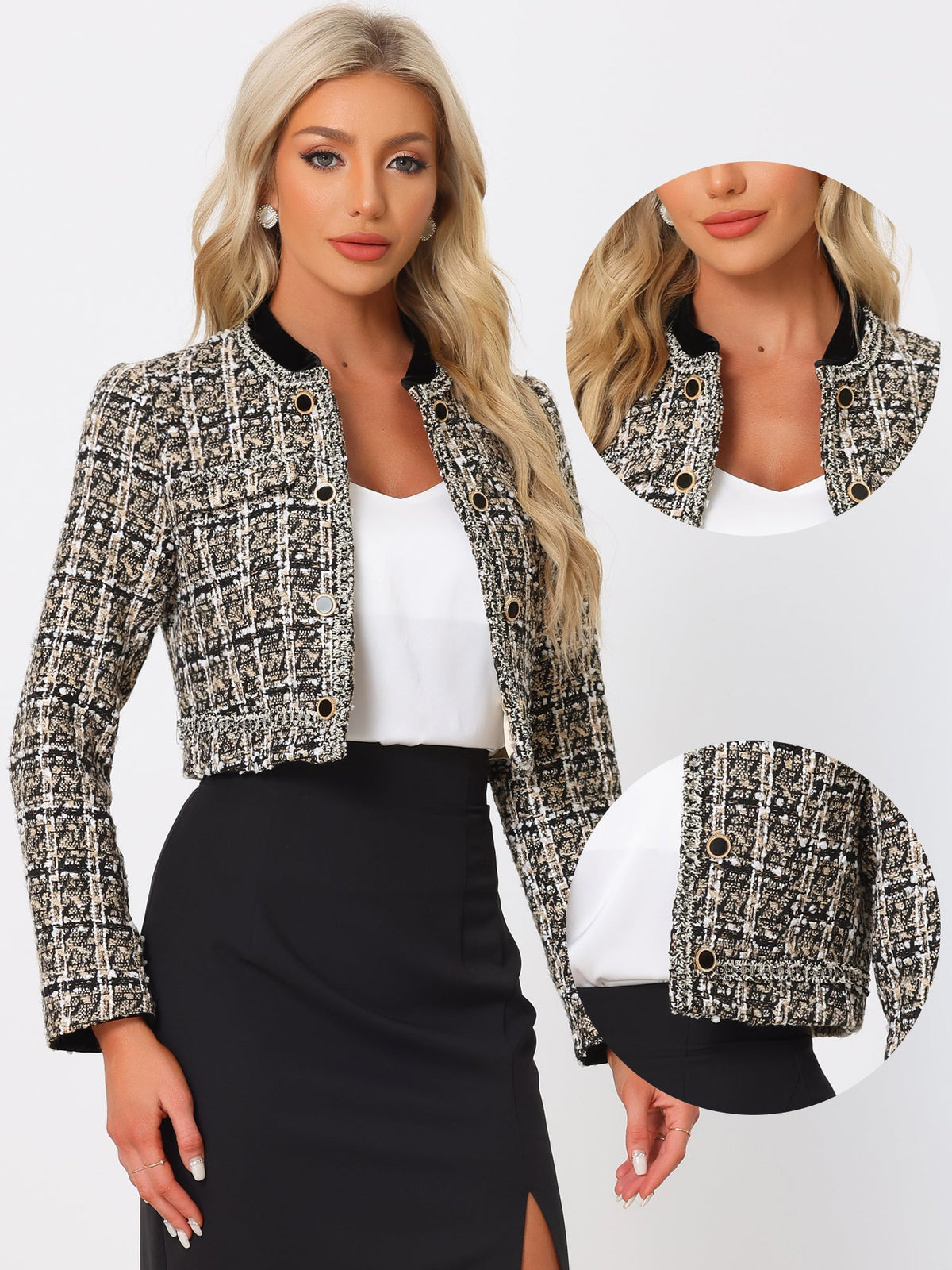 Classic Plaid Longline Blazer