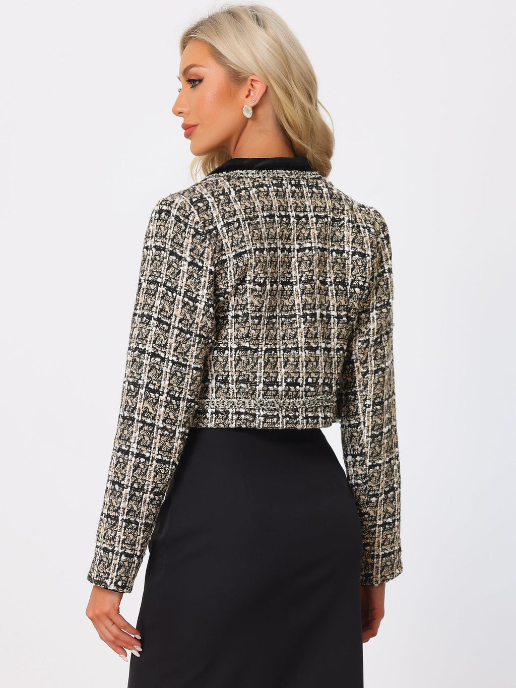 Classic Plaid Longline Blazer