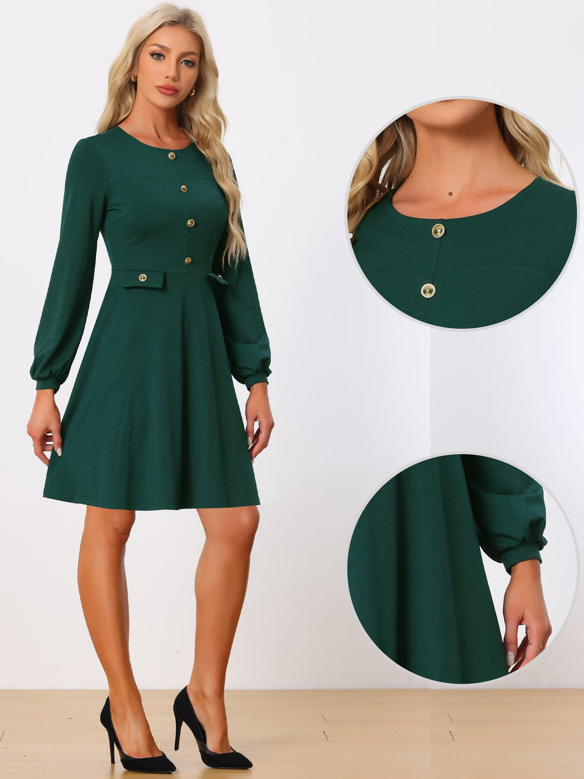 Contrast Color A-Line Dress