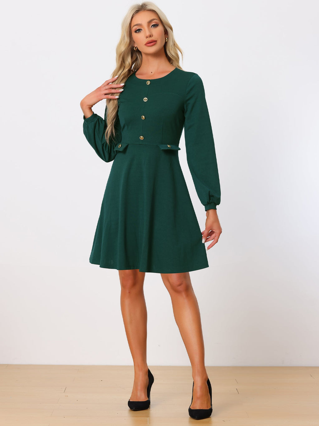 Contrast Color A-Line Dress