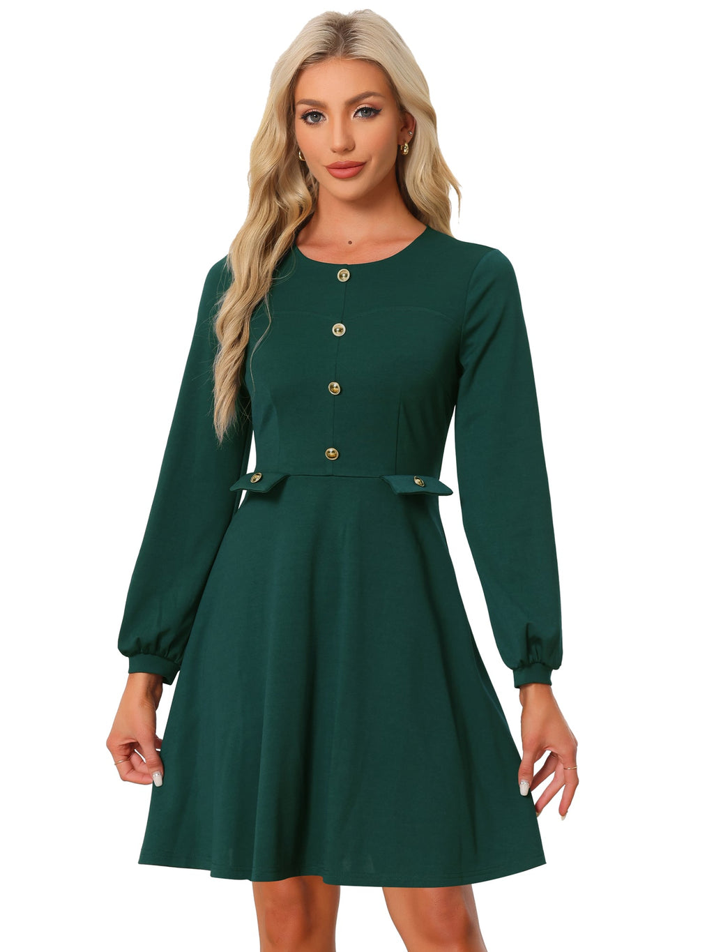 Contrast Color A-Line Dress
