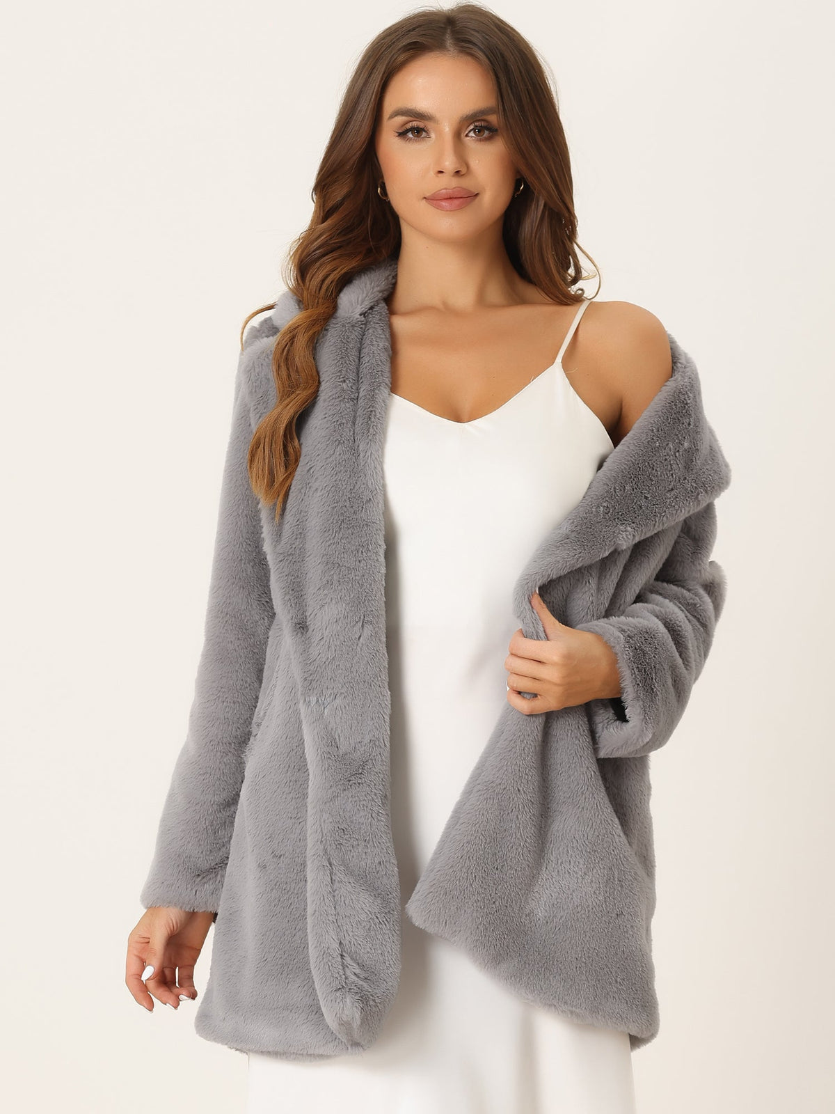 Cloud Wrap Faux Fur Coat