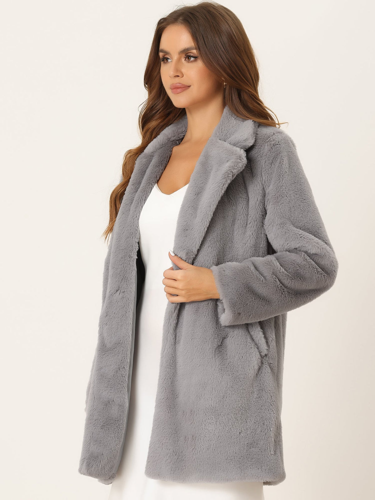 Cloud Wrap Faux Fur Coat