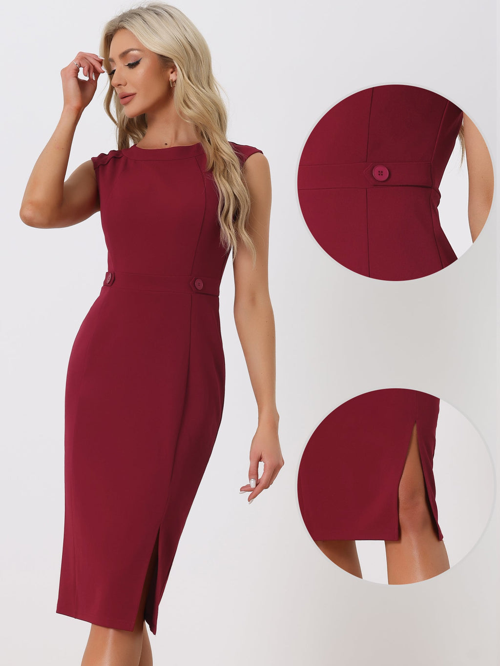 Spandex Professional Short-Sleeve Dress