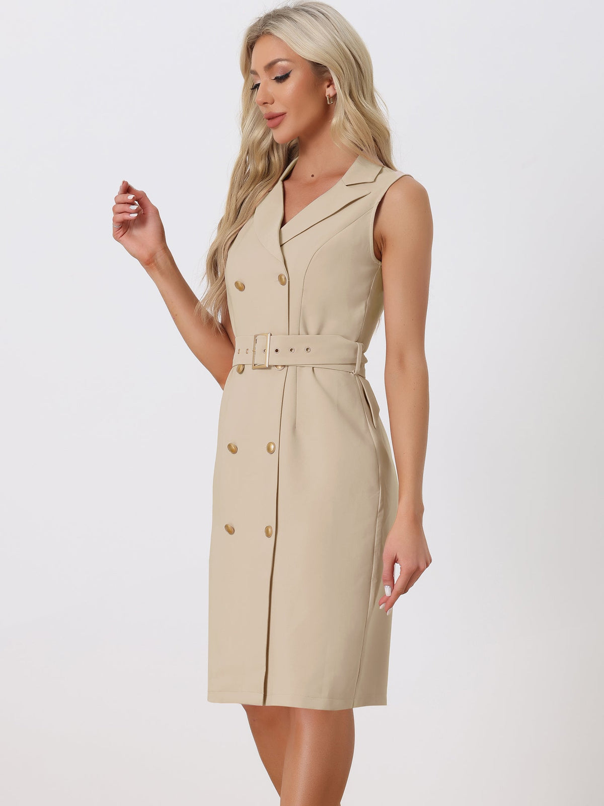 Stretch Solid Sleeveless Shift