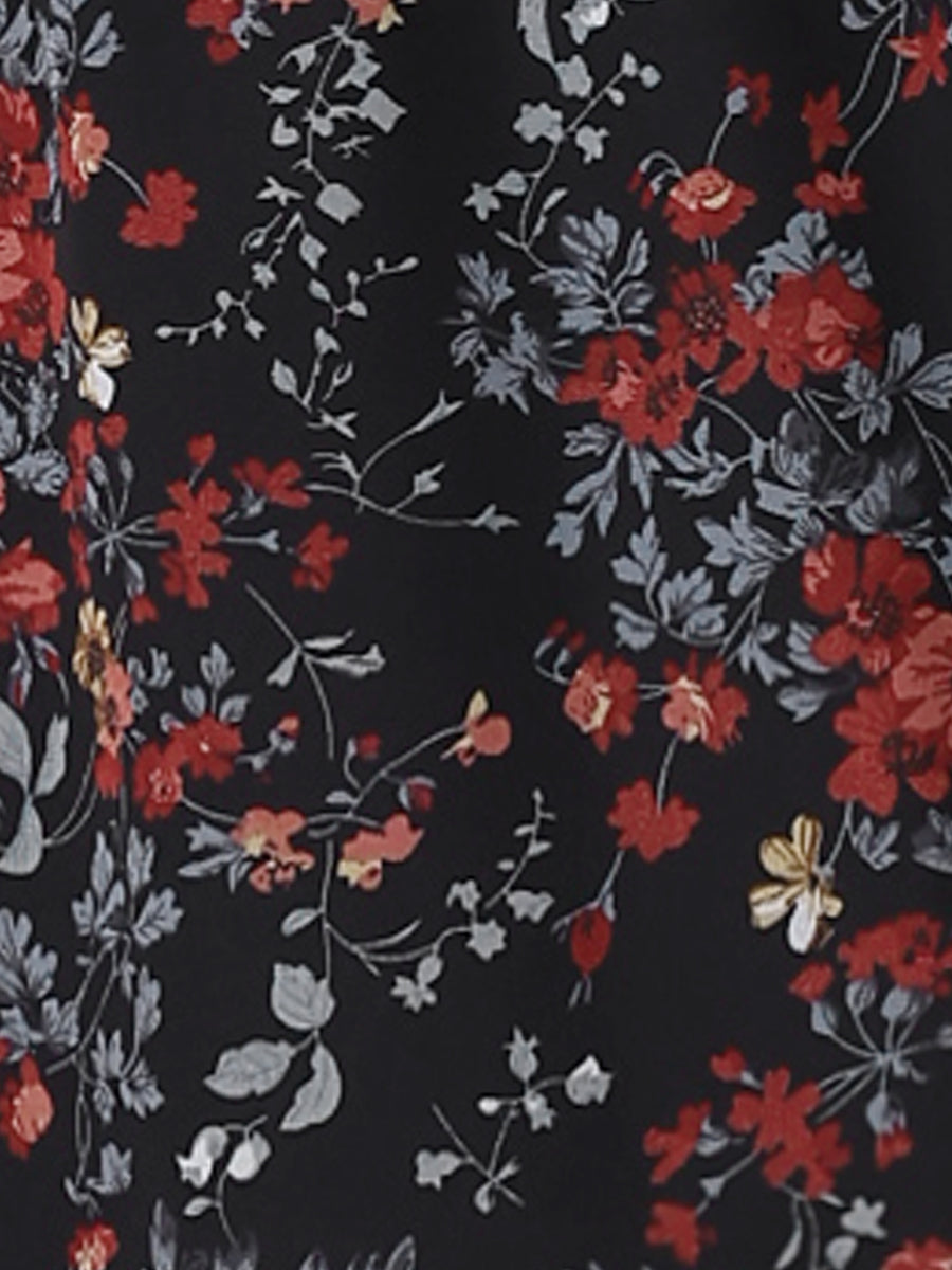 V-Neck Floral Flutter Dress