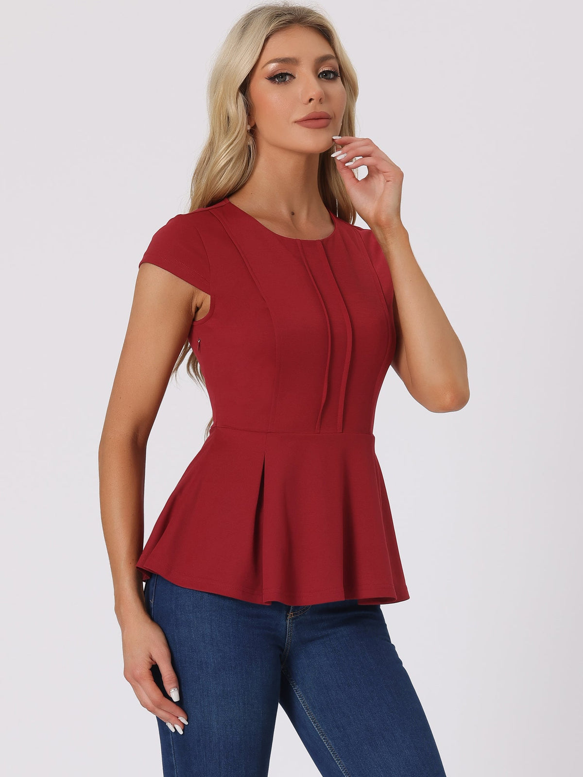 Round Neck Stretch Summer Blouse