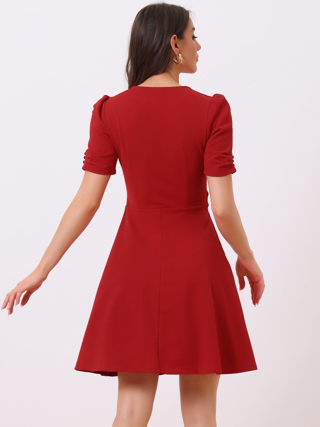 Sweetheart Neck Zipper Business Dress