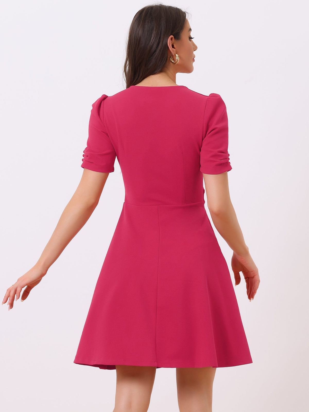 Sweetheart Neck Zipper Business Dress