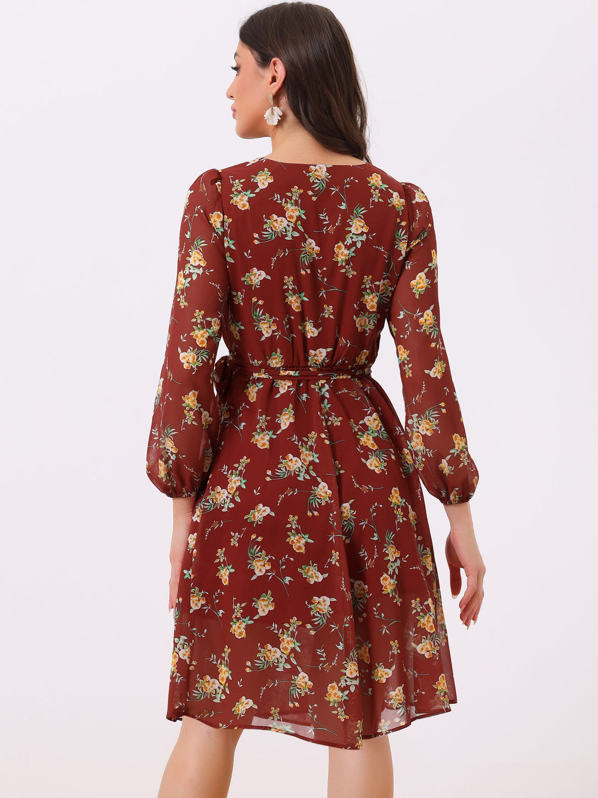 Tie Closure Sheer Long Dress