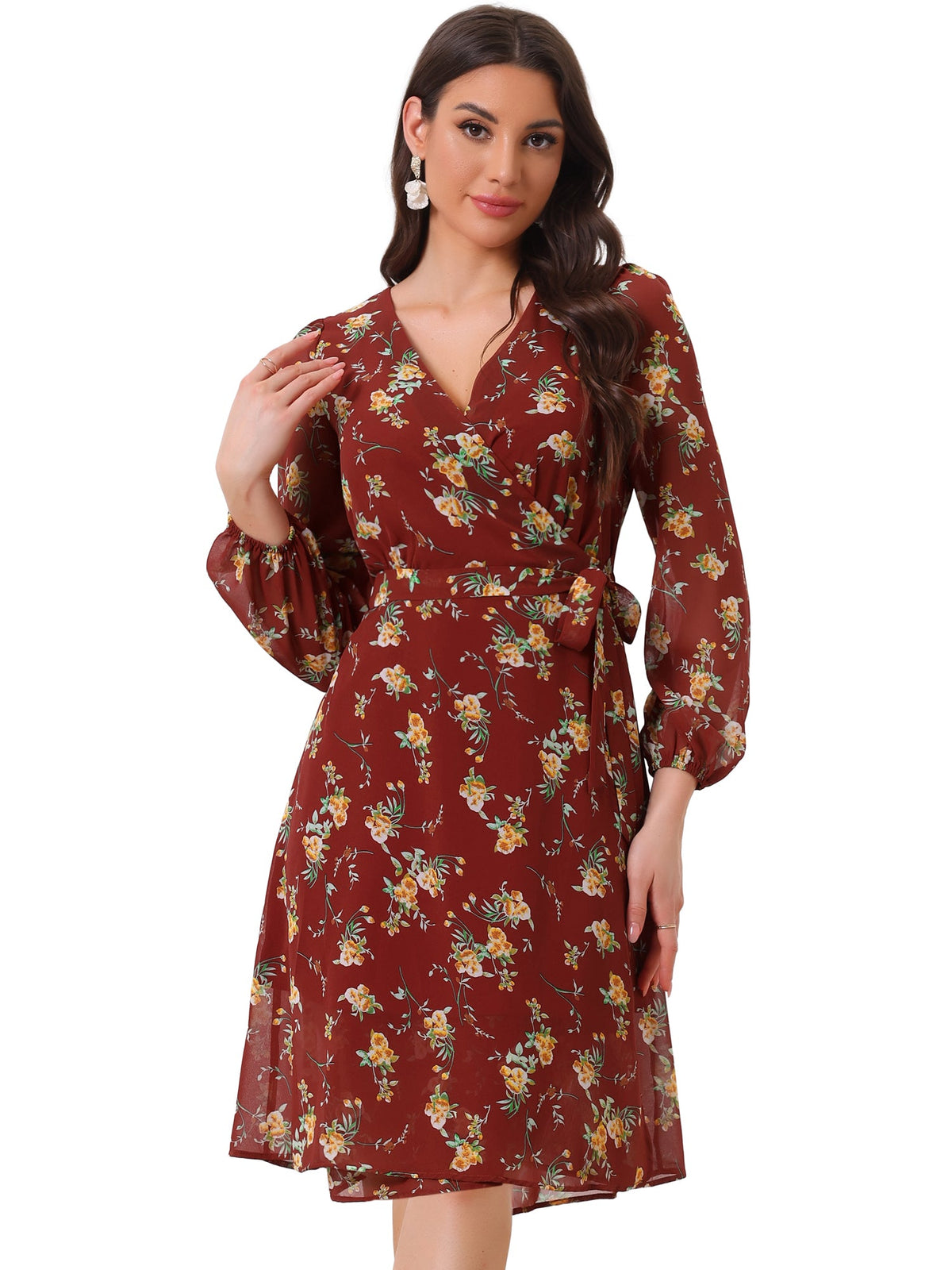 Tie Closure Sheer Long Dress