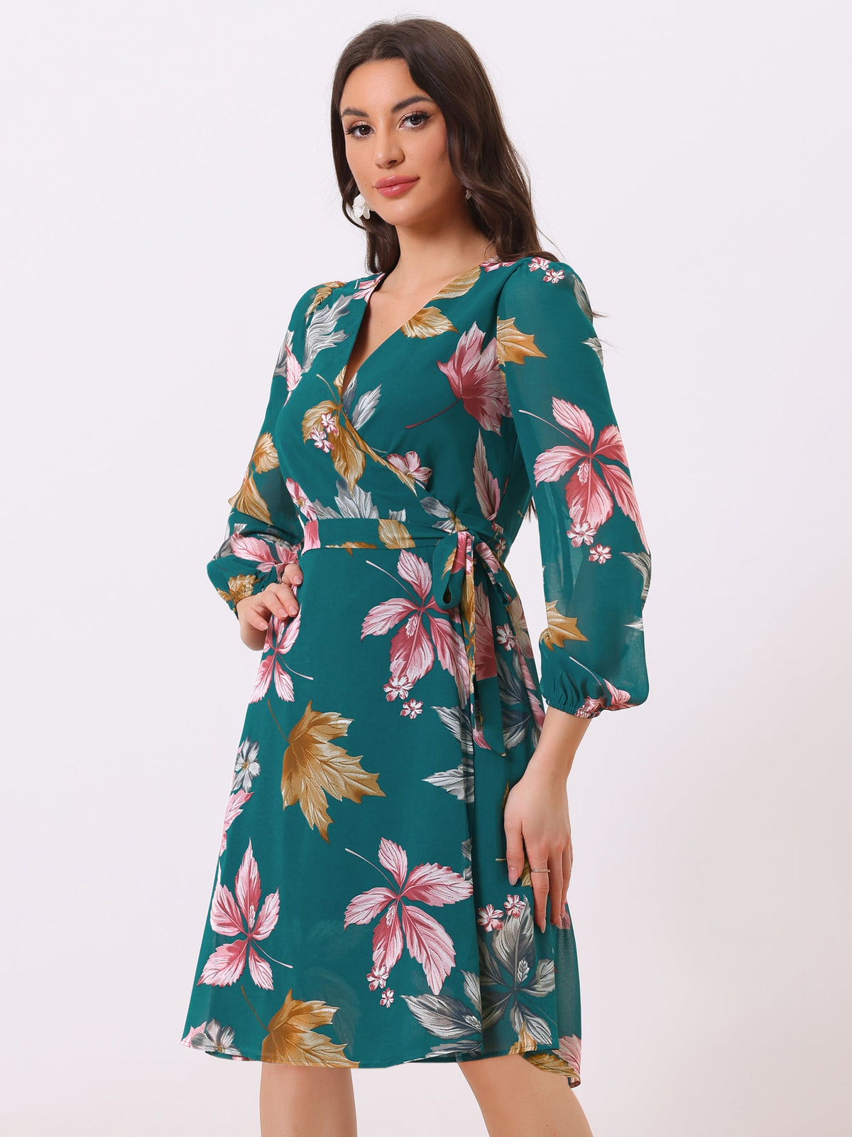 Tie Closure Sheer Long Dress