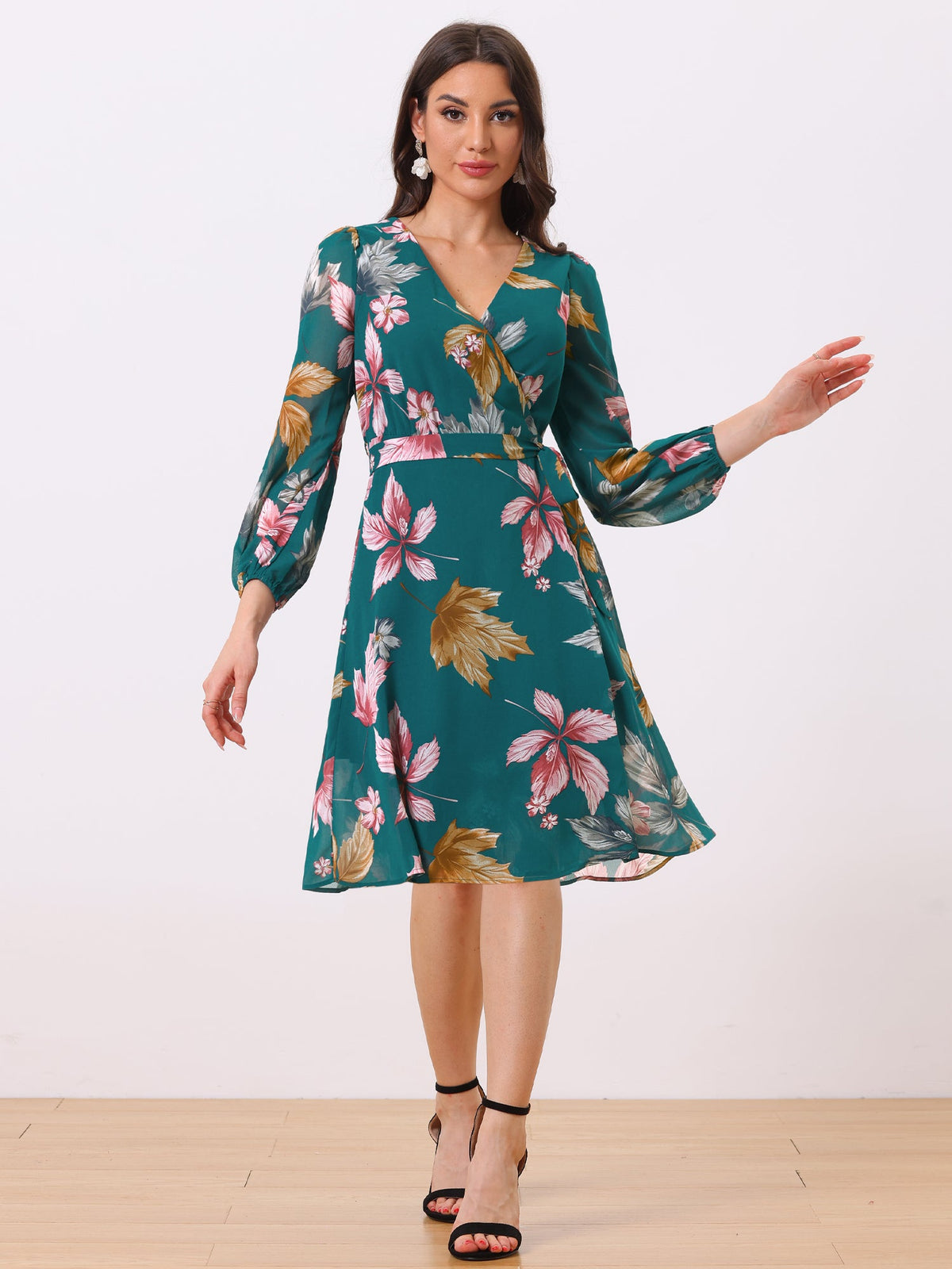 Tie Closure Sheer Long Dress
