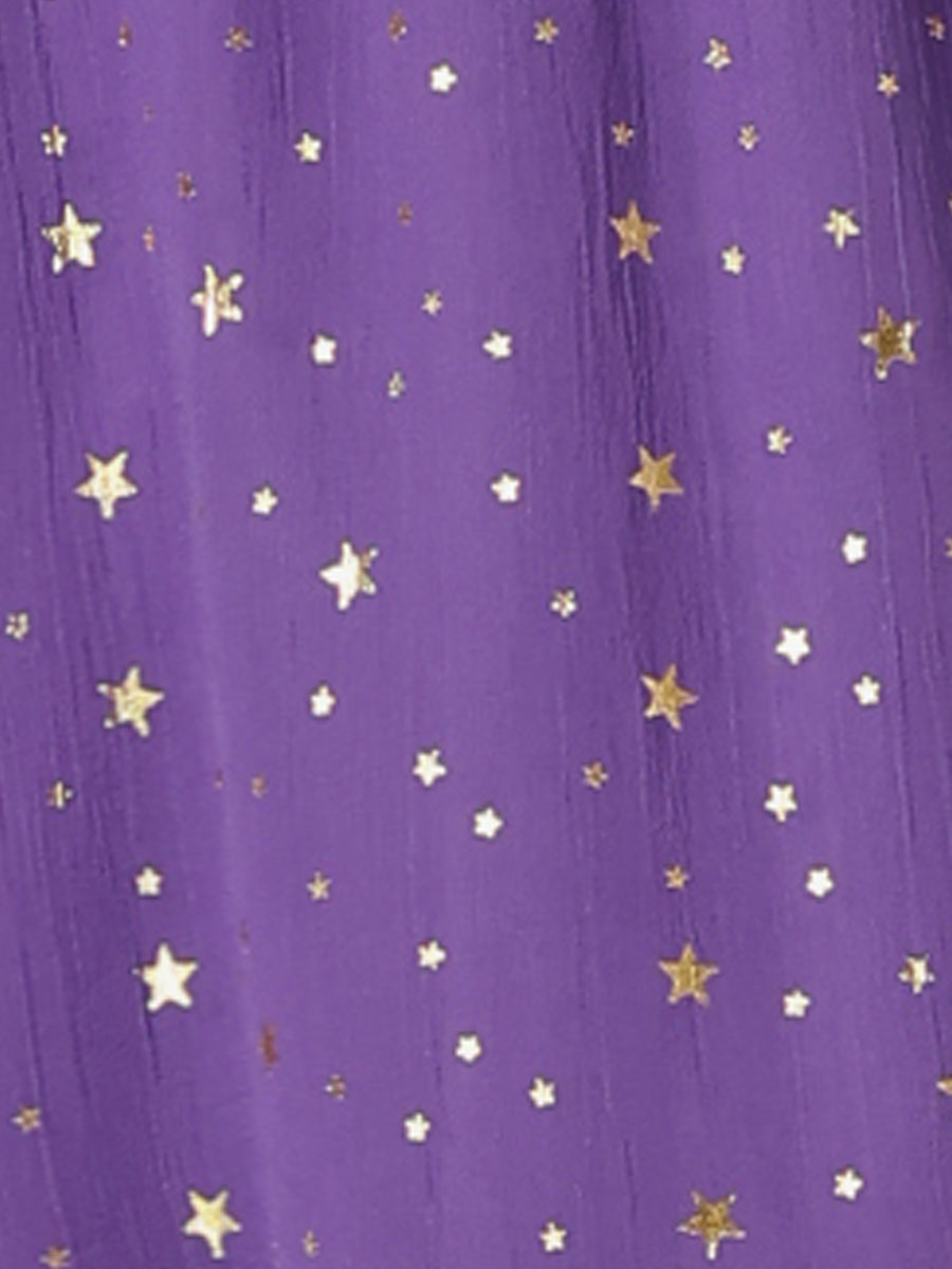 Star Print Sleeveless A-Line Dress