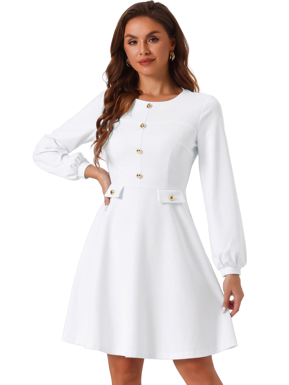 Contrast Color A-Line Dress